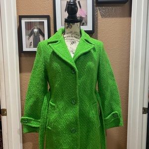 Vintage Lime Green Wool Coat 70s